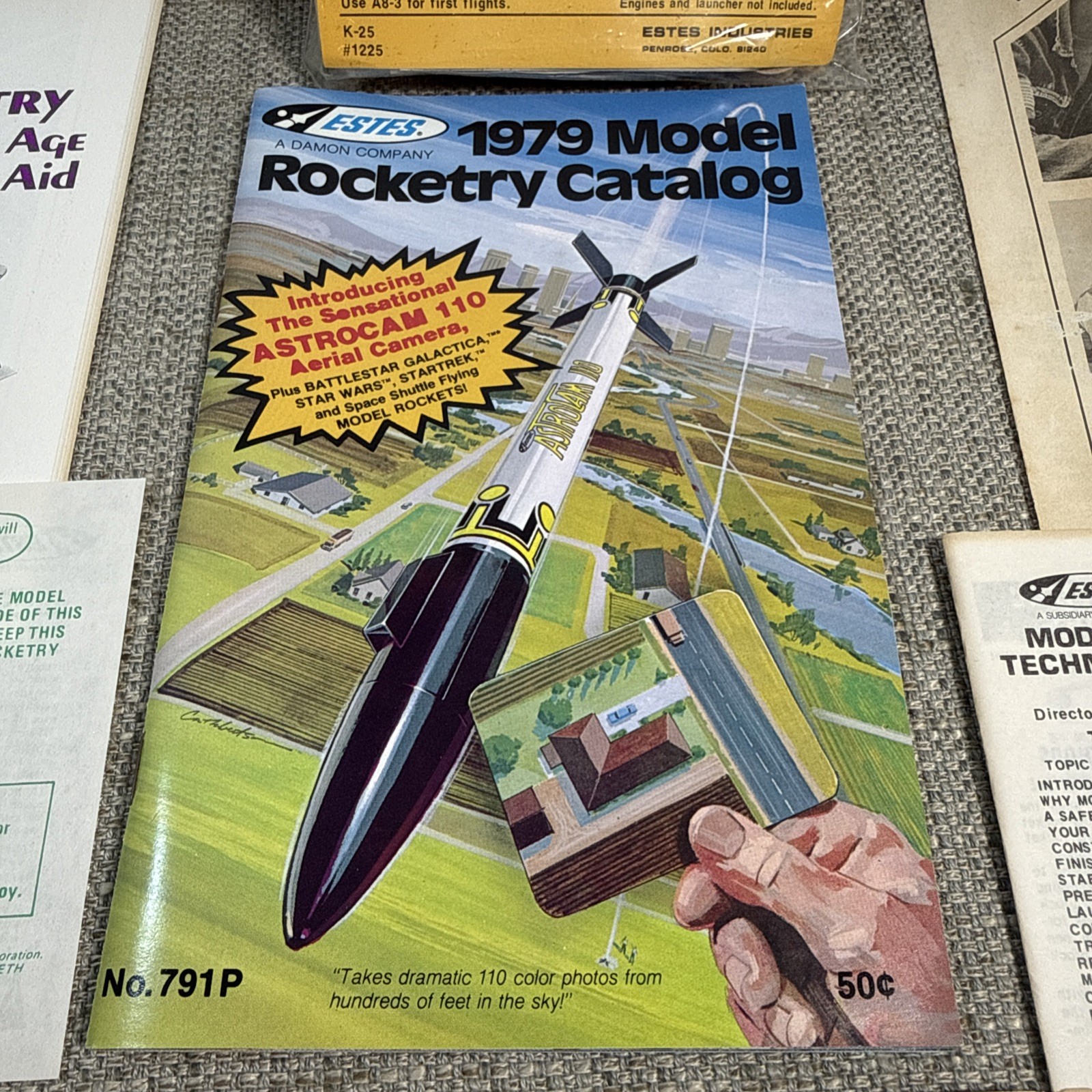 Vintage ESTES Astron ALPHA Sealed Rocket, with 1979 Catalog, Teaching Aide more!