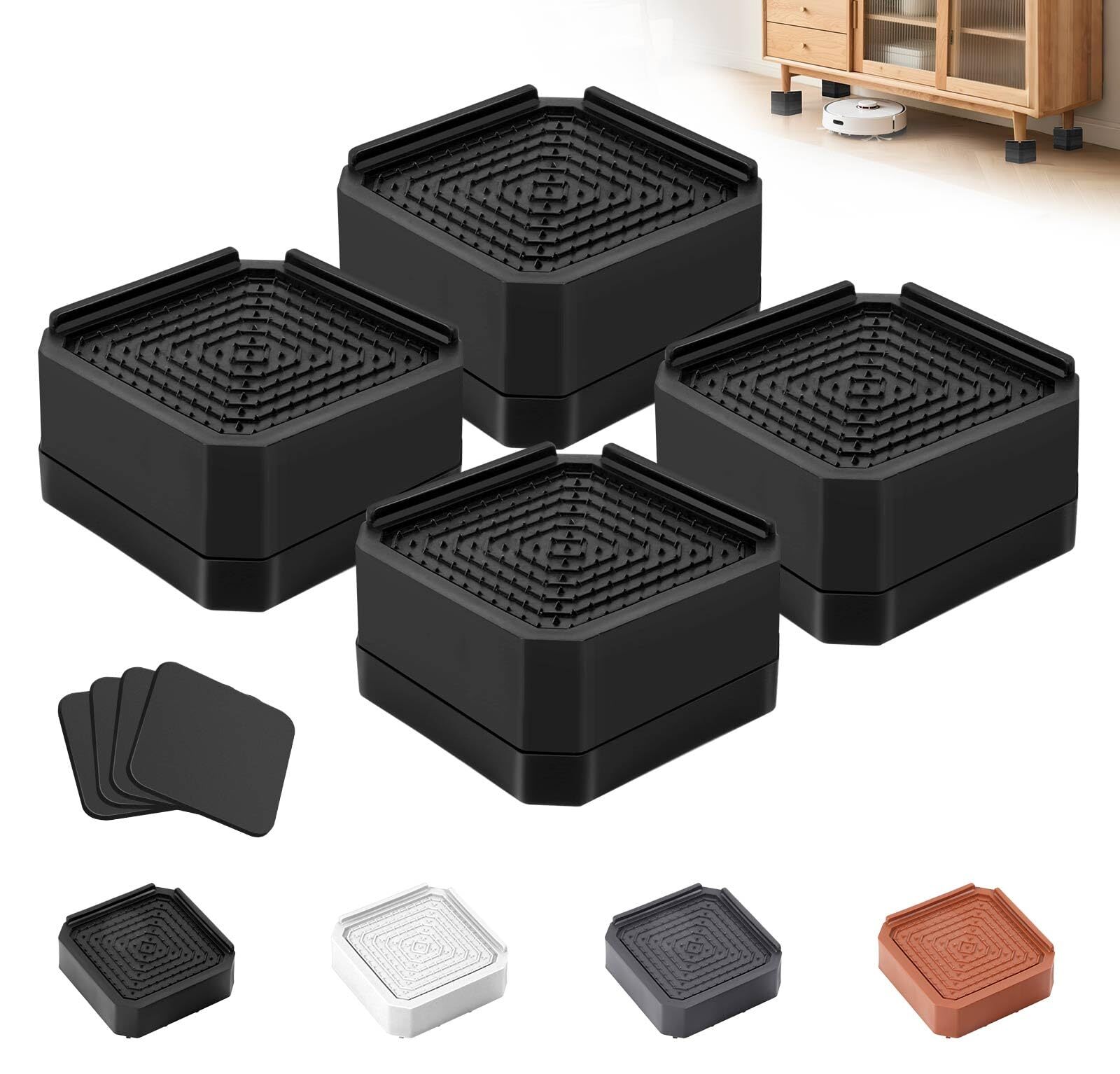 Furniture Risers Bed Risers - Rectangular Adjustable Block Riser for Raising ...
