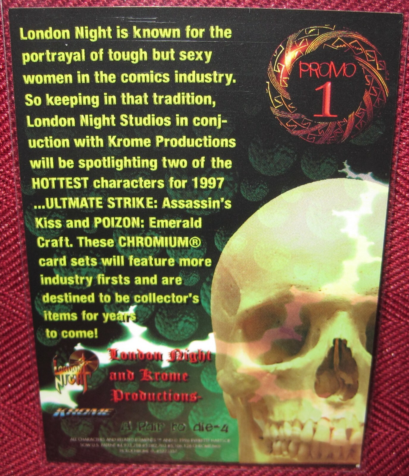 1996 KROME RAZOR METAL & FLESH CHROMIUM PROMO #1 LETHAL STRIKE
