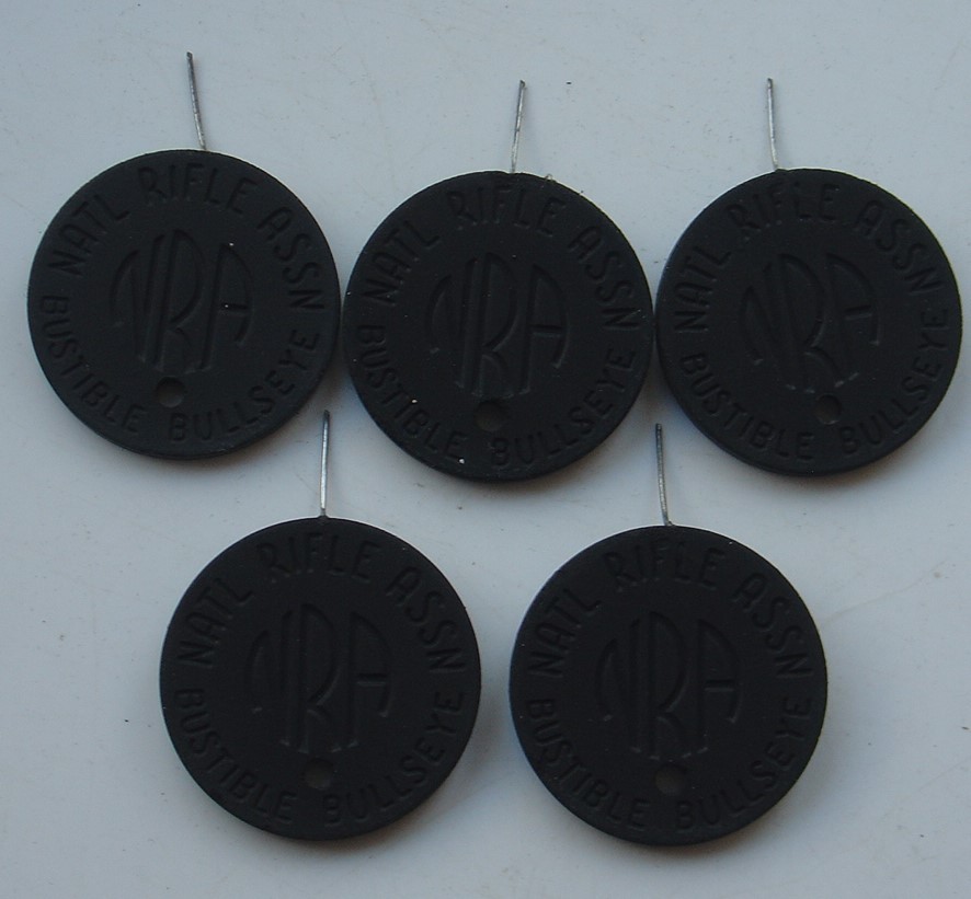 Lot of 5 Vintage Black National Rifle Association NRA Target Bustible Bullseye