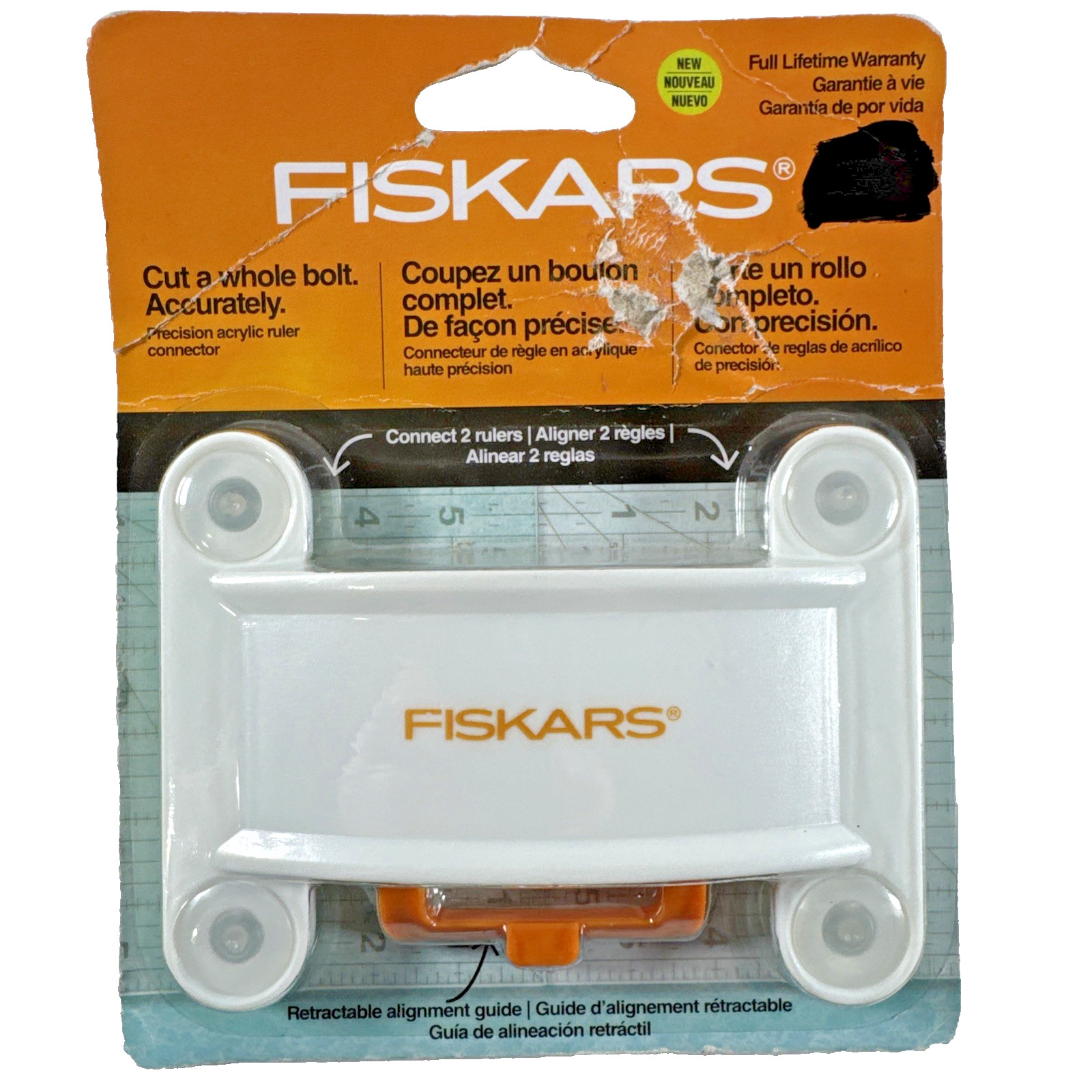 NEW OLD STOCK ESTATE FISKARS Crafts 187690-1001 Ruler Connector Acrylic White