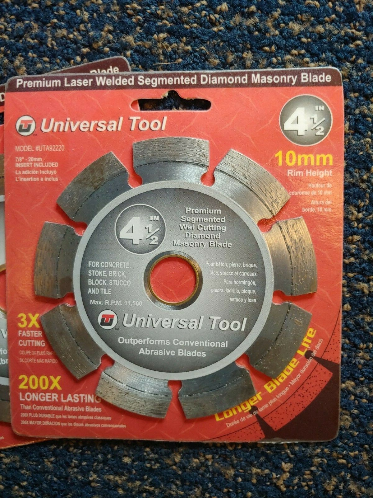 Two New Universal Tool 4.5" Premium Laser Welded Segmented Diamond Masonry Blade
