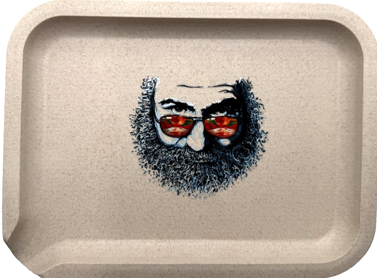 Jerry Garcia Palm Sunday Rolling Tray + Spout 5x7 Grateful Dead Eco Rolling Tray