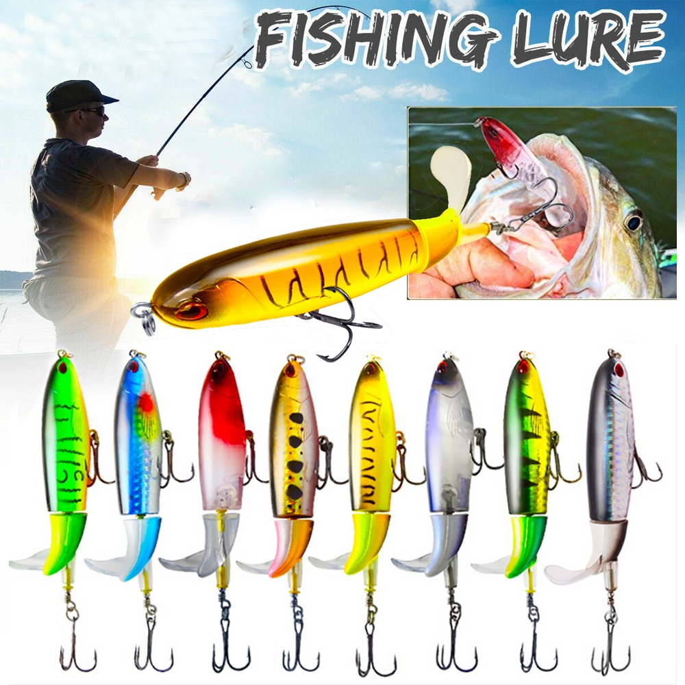 Topwater Fishing Lures with Hooks Crankbait Bass Trout Salmon Bait Fishing US