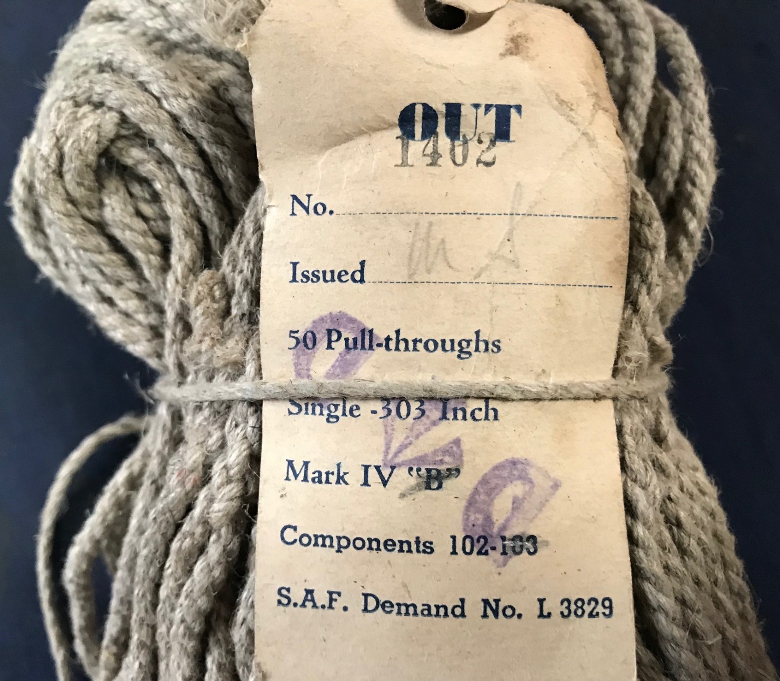 BRITISH PULL THROUGH ROPE - LEE ENFIELD MARK IV - .303 - AUTHENTIC WW2 - 10 pack