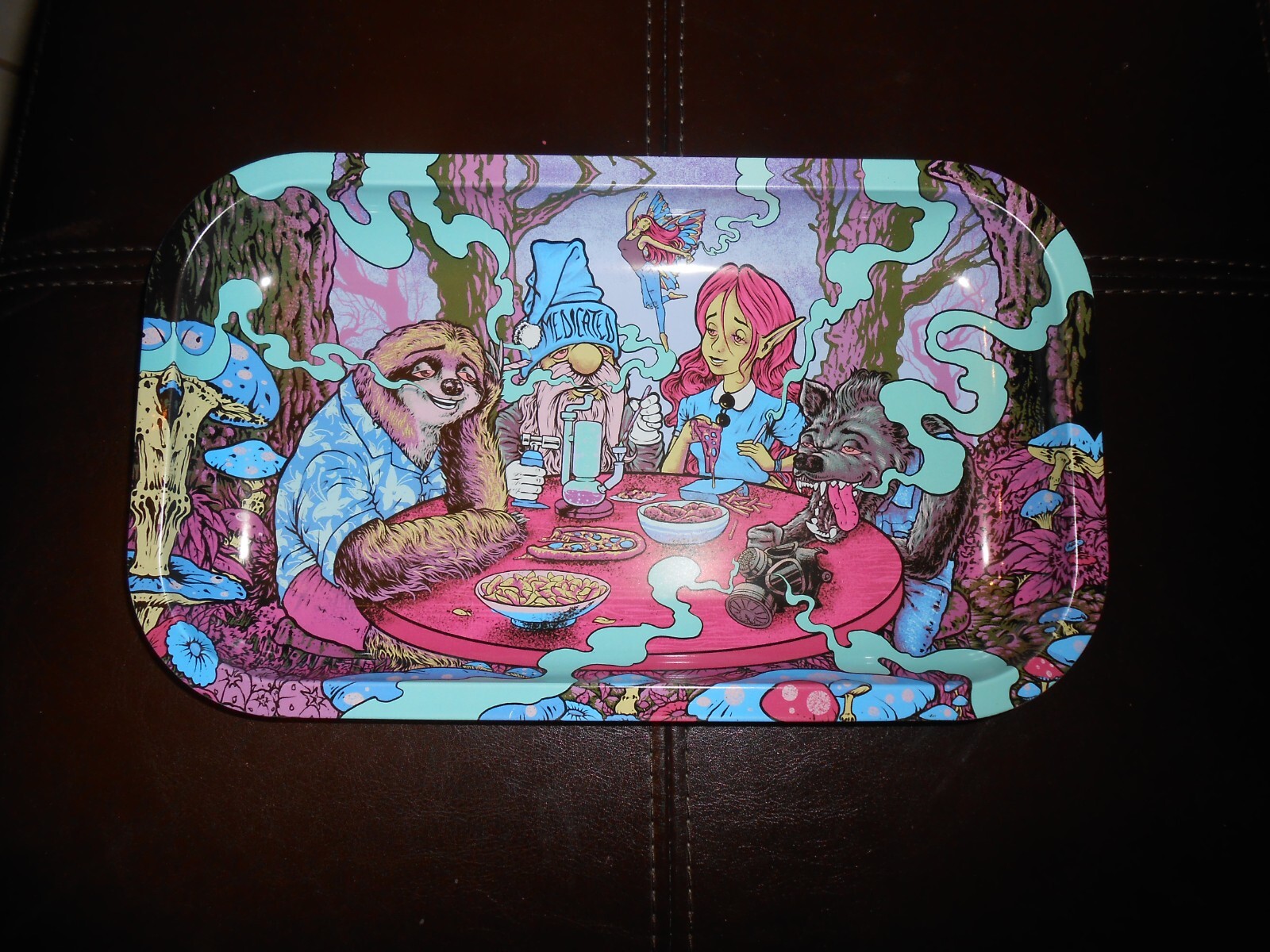 Spiritual Highness Premium Rolling Tray Sloth Dog/Wolf Mushroom Fairy