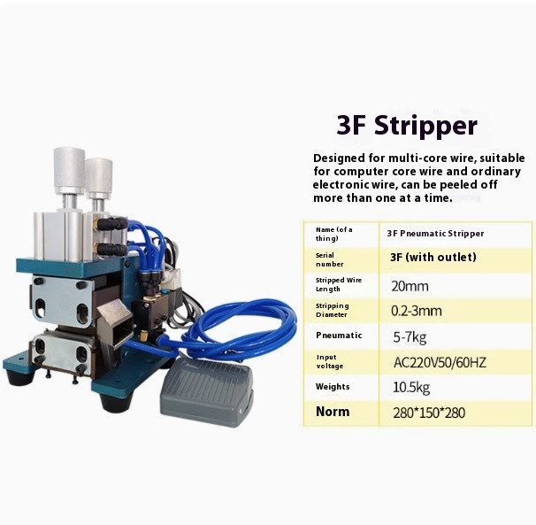 Pneumatic Peeling Multi Core Flat Cable Wire Stripper Machine