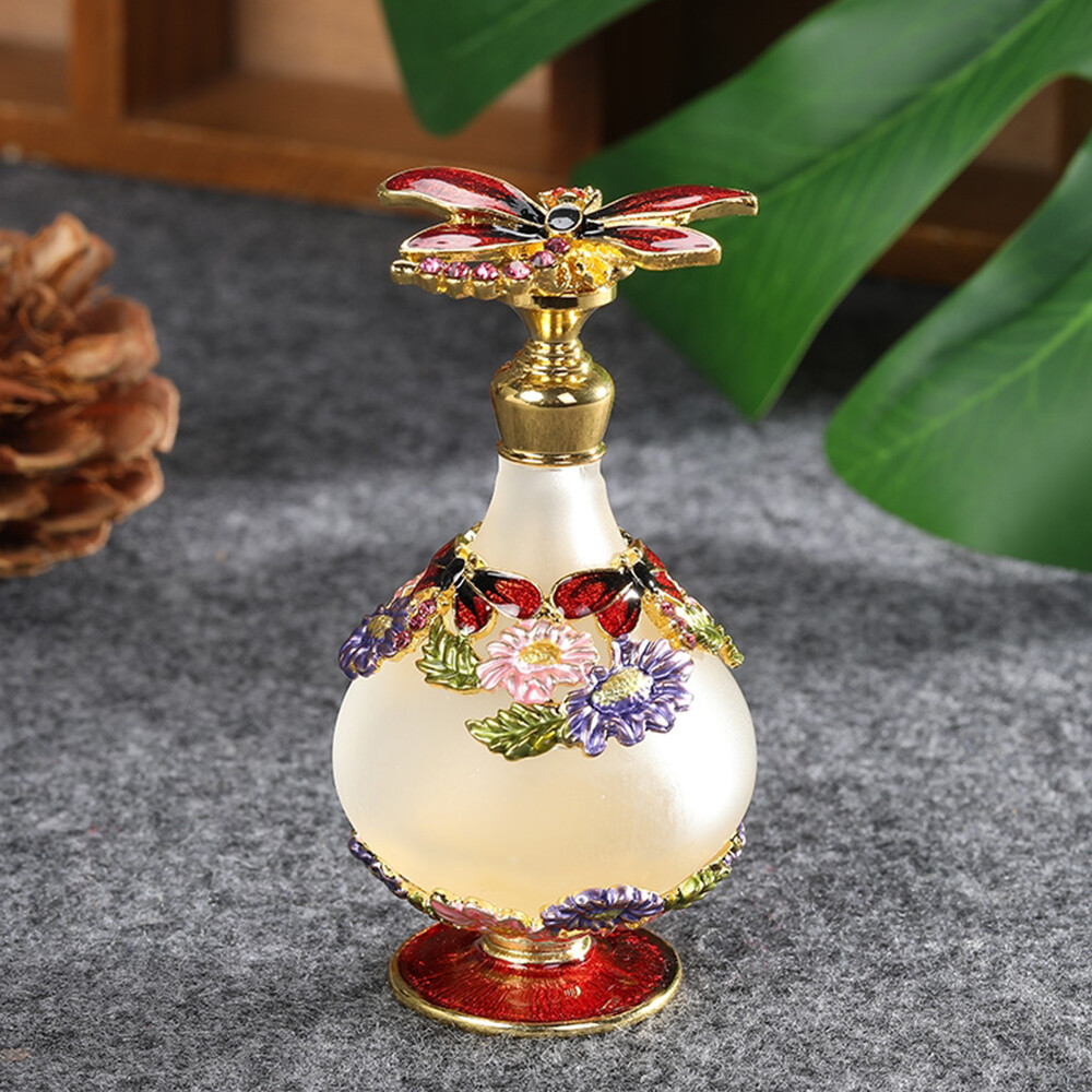 25ml Butterfly Pattern Perfume Bottle Glass Refillable Cosmetic Container Decor