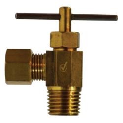 709103-0402 Needle Valve, 1/4 x 1/8 in Nominal, Compression x MIP, Brass Body