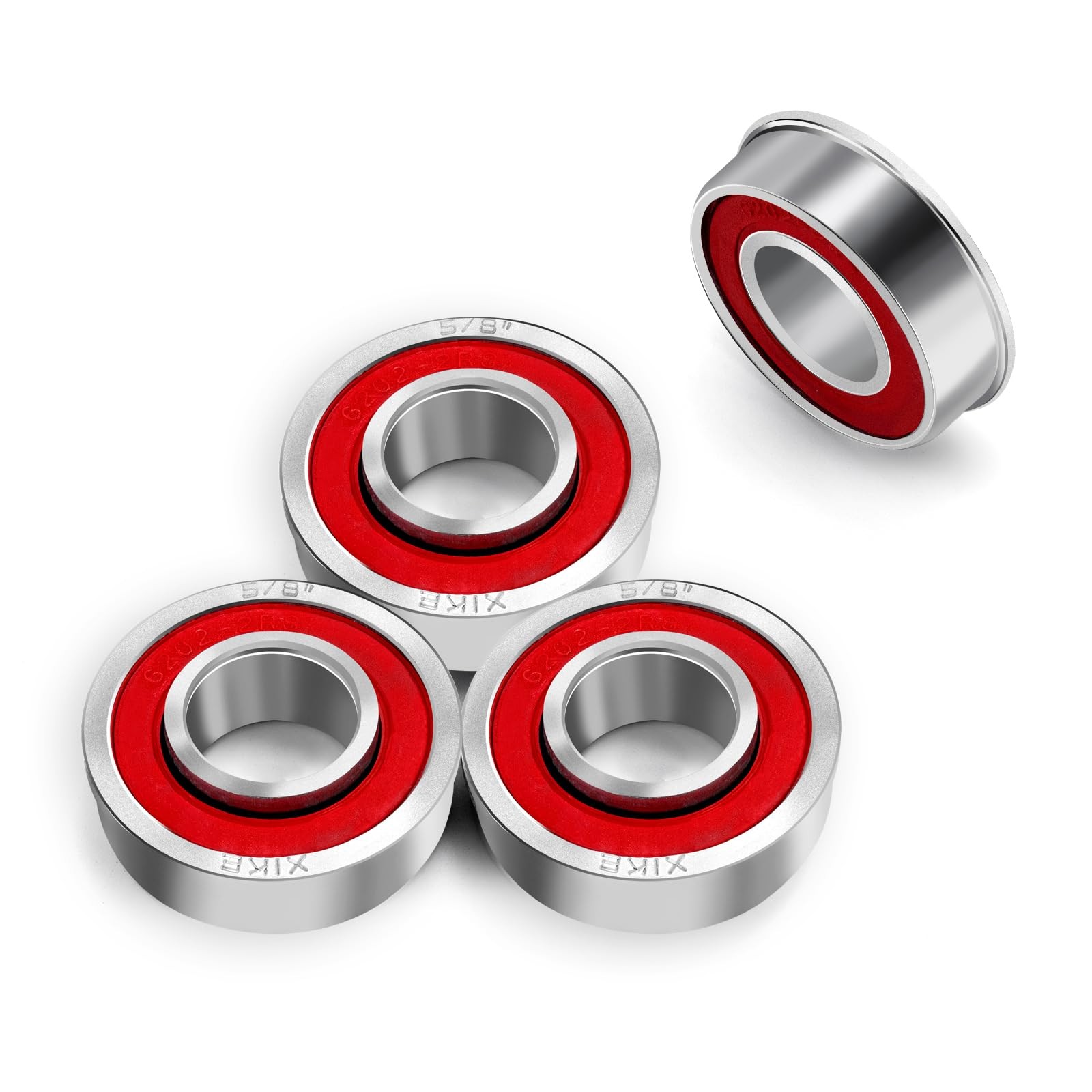 XiKe 4 Pcs Flanged Ball Bearings ID 5/8" x OD 1-3/8", 5/8''x1-3/8''