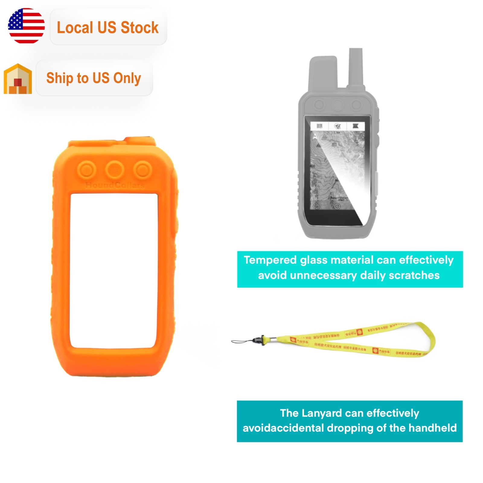 Protective Case for Garmin Alpha 200/200i/300/300i with Lanyard&Screen Protector