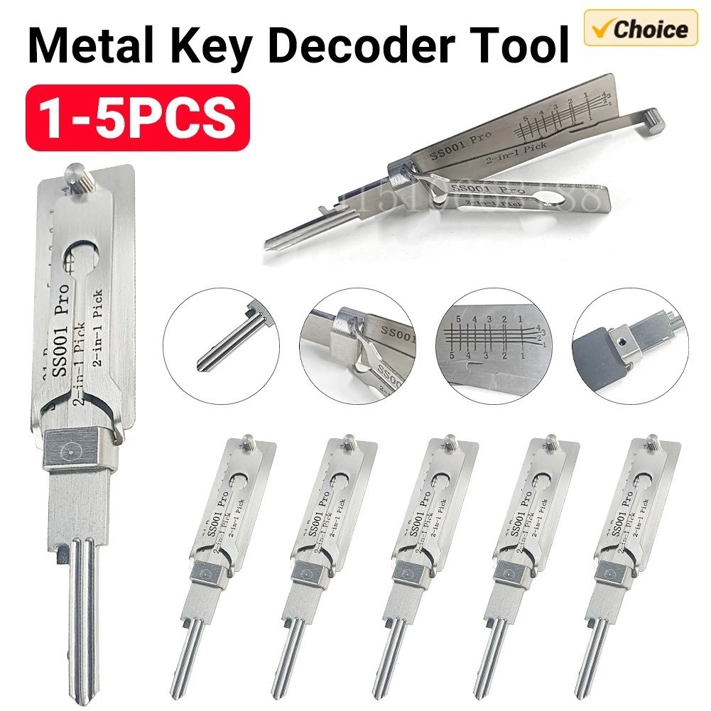 SS001 PRO 2-in-1 Stainless Steel master Key Decoder Portable Lock Tool Kit 1 Pc
