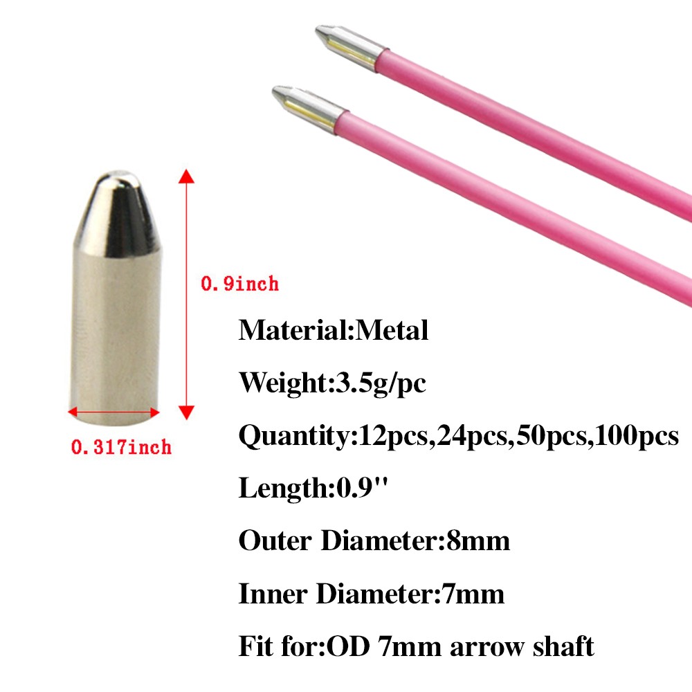 Archery Arrowheads Points Target Children Broadhead ID7mm Practice Tips Shooting