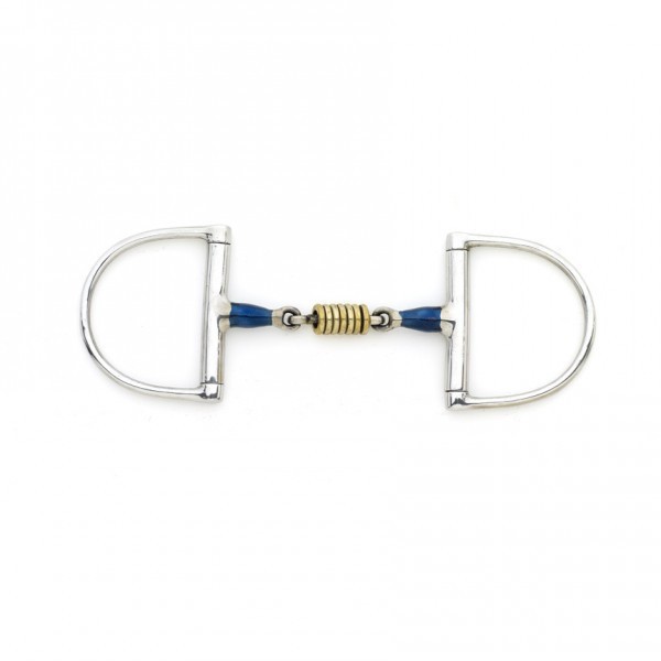Centaur® Blue Steel King Dee Double Jointed Mouth with Loose Brass Roller Disks