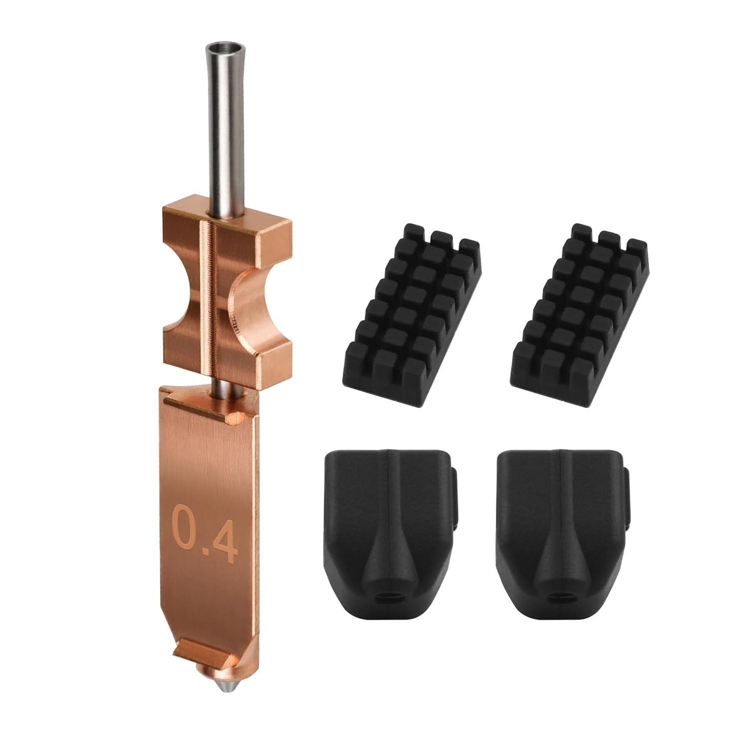 Upgraded 0.4Mm Hotend Nozzle Kit 2Pc Silicone Cover Nozzle Wipers Plated Copper
