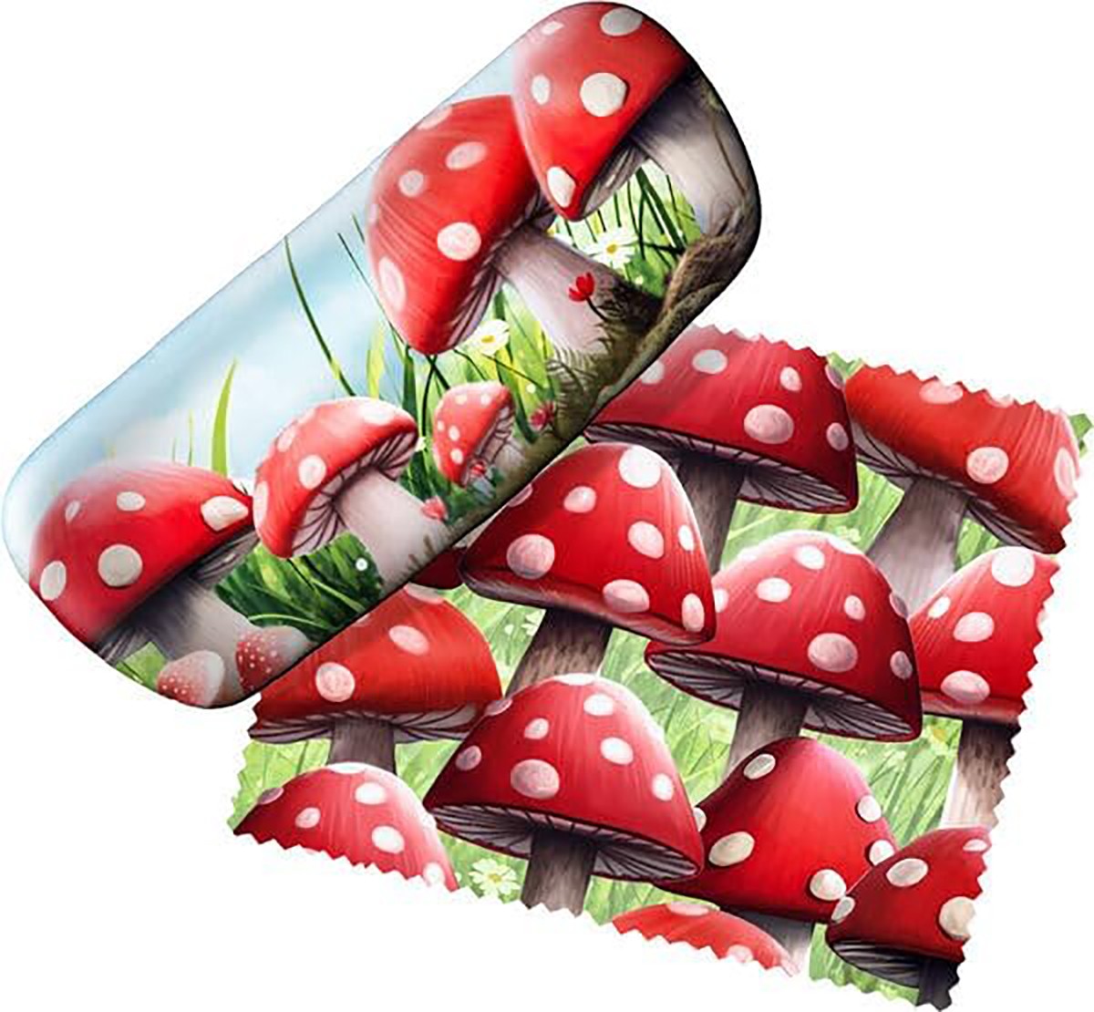 Spoontiques Mushroom Eyeglass Glasses Case & Lens Cloth