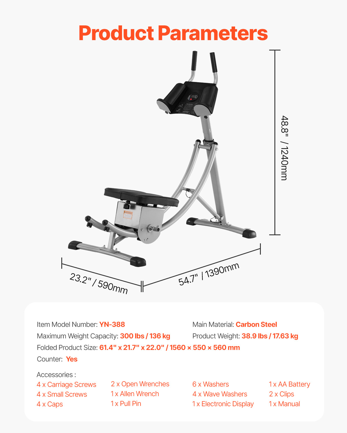 AB Workout Machine Equipment Home Gym Core Abdominal Trainers Adjustable