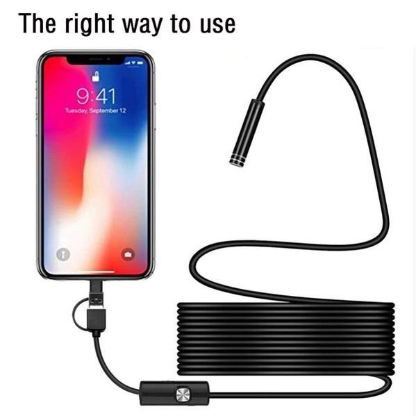 Endoscope HD Camera USB Type-C Waterproof Borescope Snake Inspection For Android