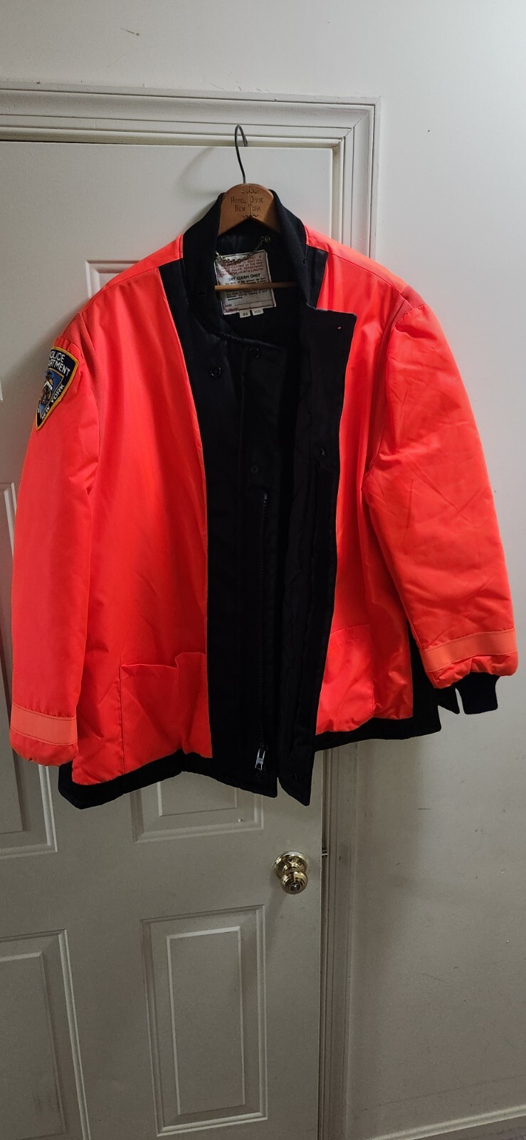 Vintage NYPD Police Gerber Jacket Florescent Orange Tactical Waterproof  46 Reg