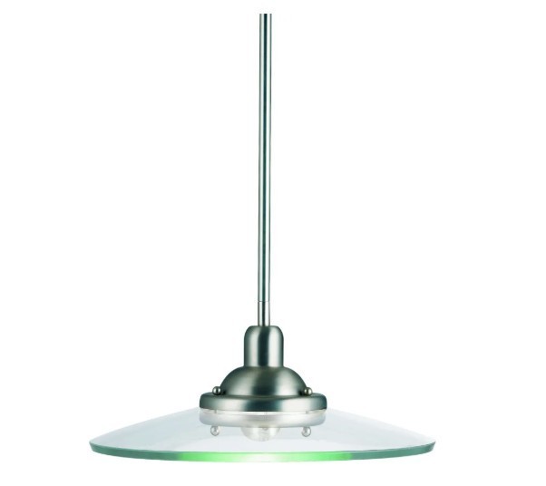 Kichler Galaxie 14" Wide Single Light Glass Disc Pendant 2643NI Brushed Nickel