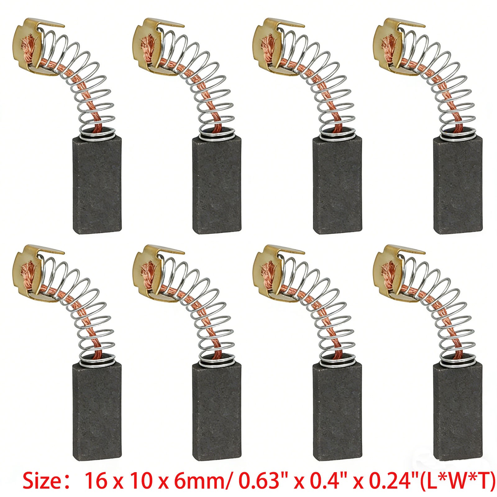 4 Pairs Angle Grinder Motor Carbon Brushes Replacement Part Power Tool 8pcs