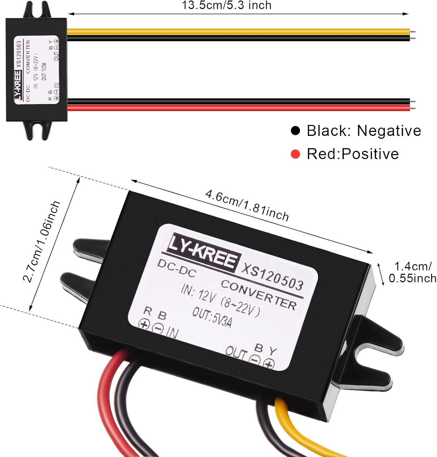 Direct Current Converter 12V to 5V 3A 15W Buck Converter Module, Reduced Voltage
