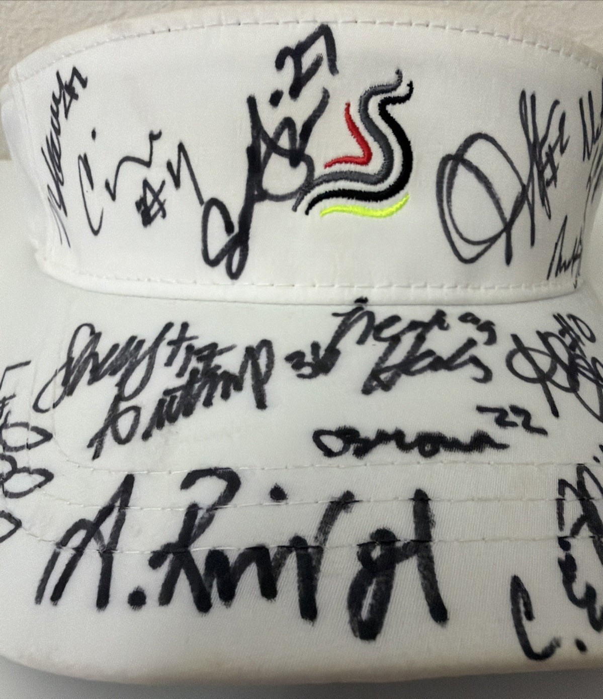 Evoshield White Golf Tennis Visor Hat Multi Signature Autographed Adjustable