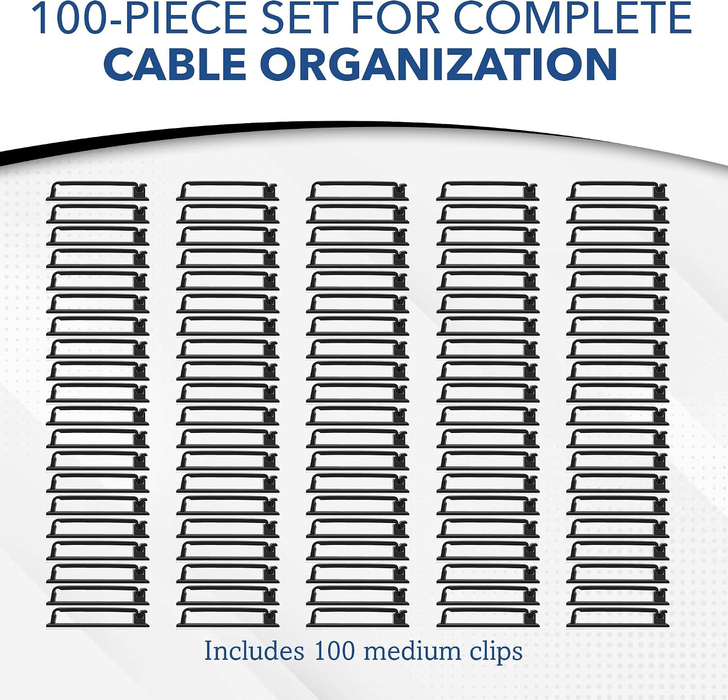 100 PCS Self Adhesive Cable Clips, Wire Organizer, Cable Management, Cord