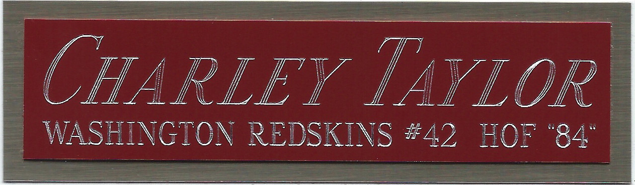 CHARLEY TAYLOR REDSKINS NAMEPLATE AUTOGRAPH SIGNED FOOTBALL-HELMET-JERSEY-PHOTO