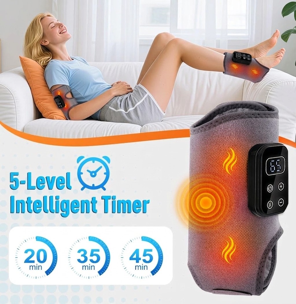 Electric Foot Ankle Massager Pain Relief with 5 Heat Levels,5 Vibration Modes US