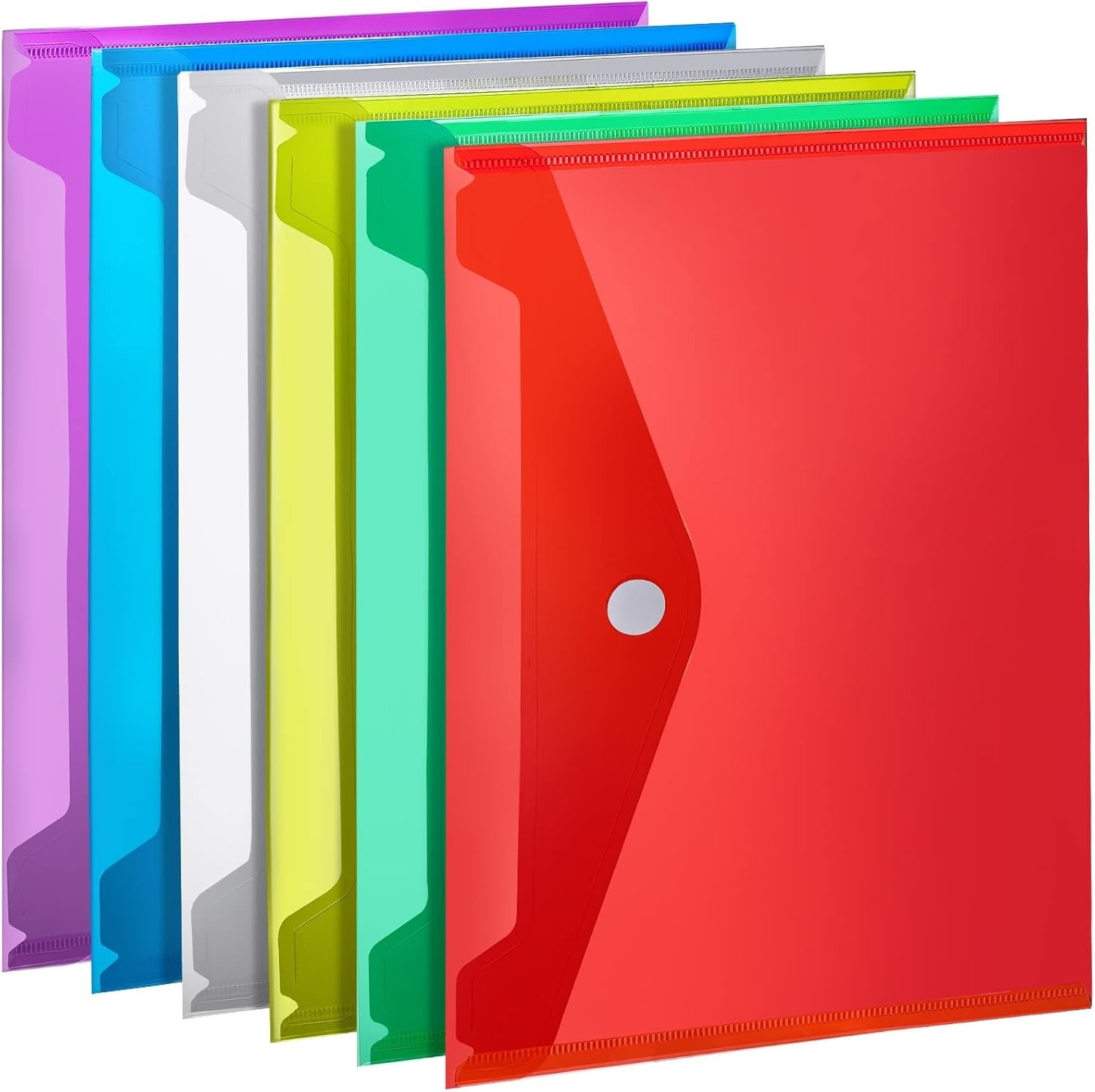 Plastic File Folders for Documents 6 PCS Plastic Envelopes Clear Plastic Folders