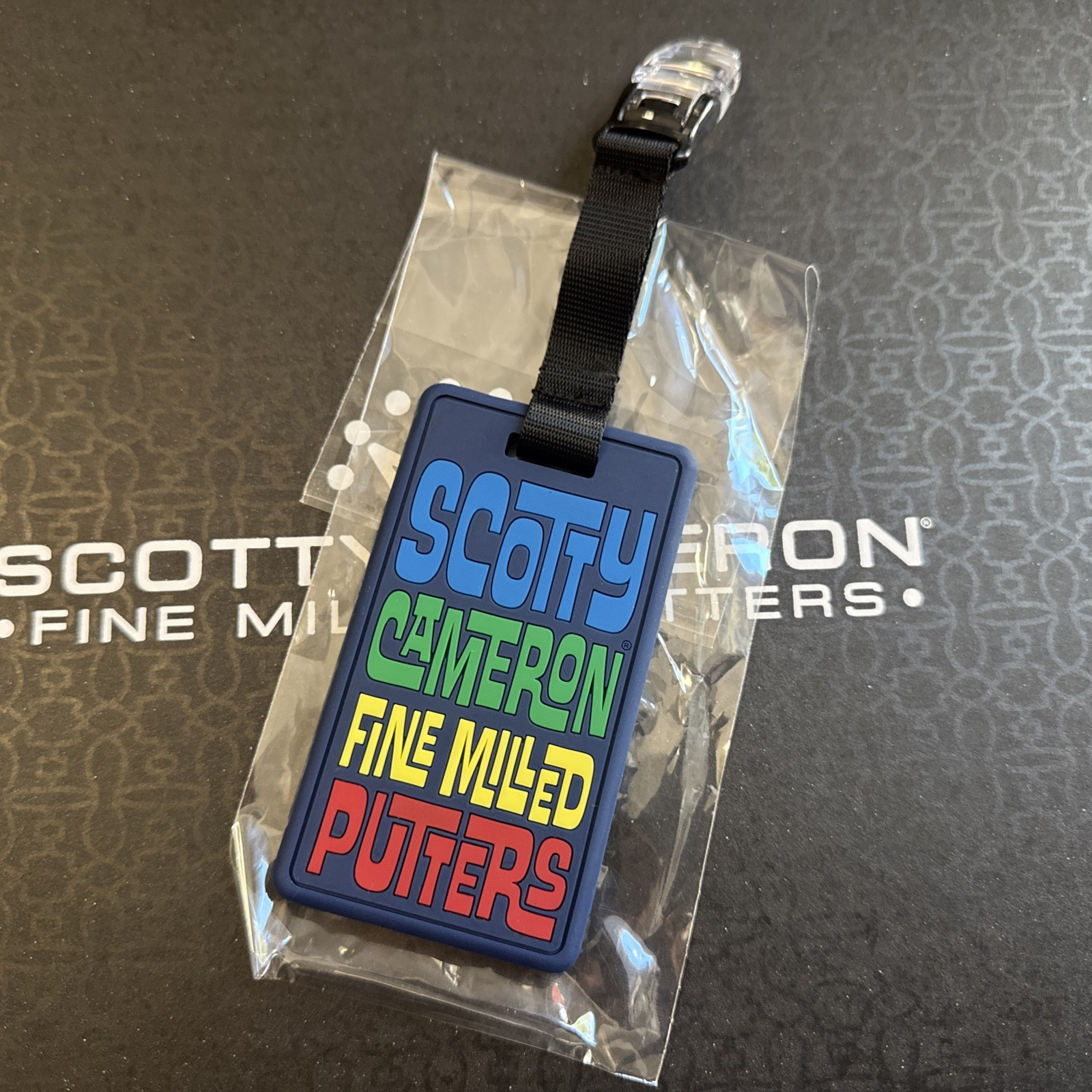 Scotty Cameron Navy Rainbow Laguna font headcover rubber leash - NEW