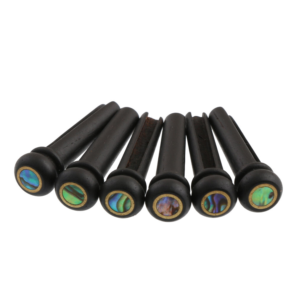 6PCS Ebony Pins Green Abalone Dot skirt 5.33mm H-06