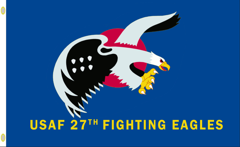 USAF 27th Fighter Squadron "Fighting Eagles" 3x5 ft Single-Sided Flag Banner