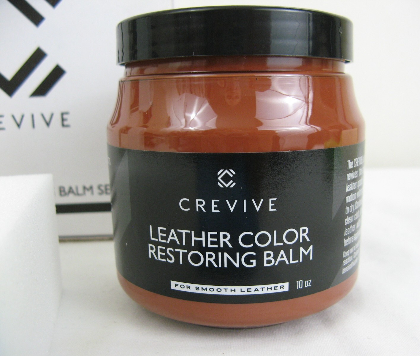 Crevive Leather Recoloring Balm Cognac 10 Oz & Leather Cleaner 8.45 Oz