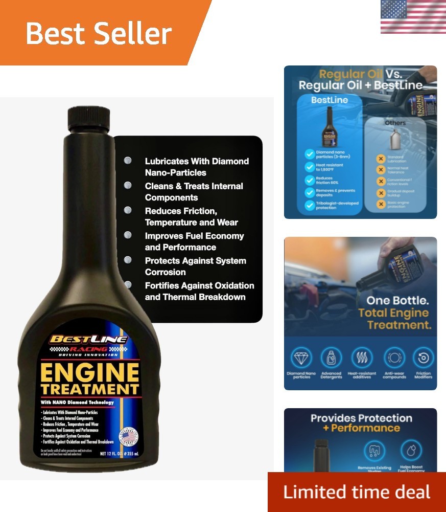 Engine Oil Additive & Treatment – Diamond Nano-Lube by BestLine Racing – Redu...