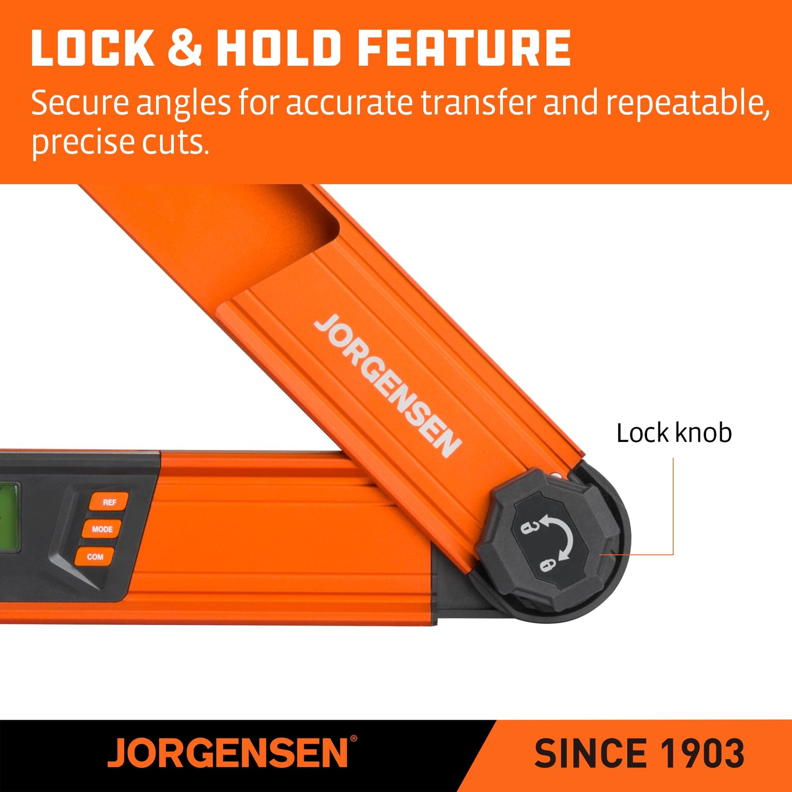 JORGENSEN Digital Angle Finder, Multi Finder Tool with Backlit Orange