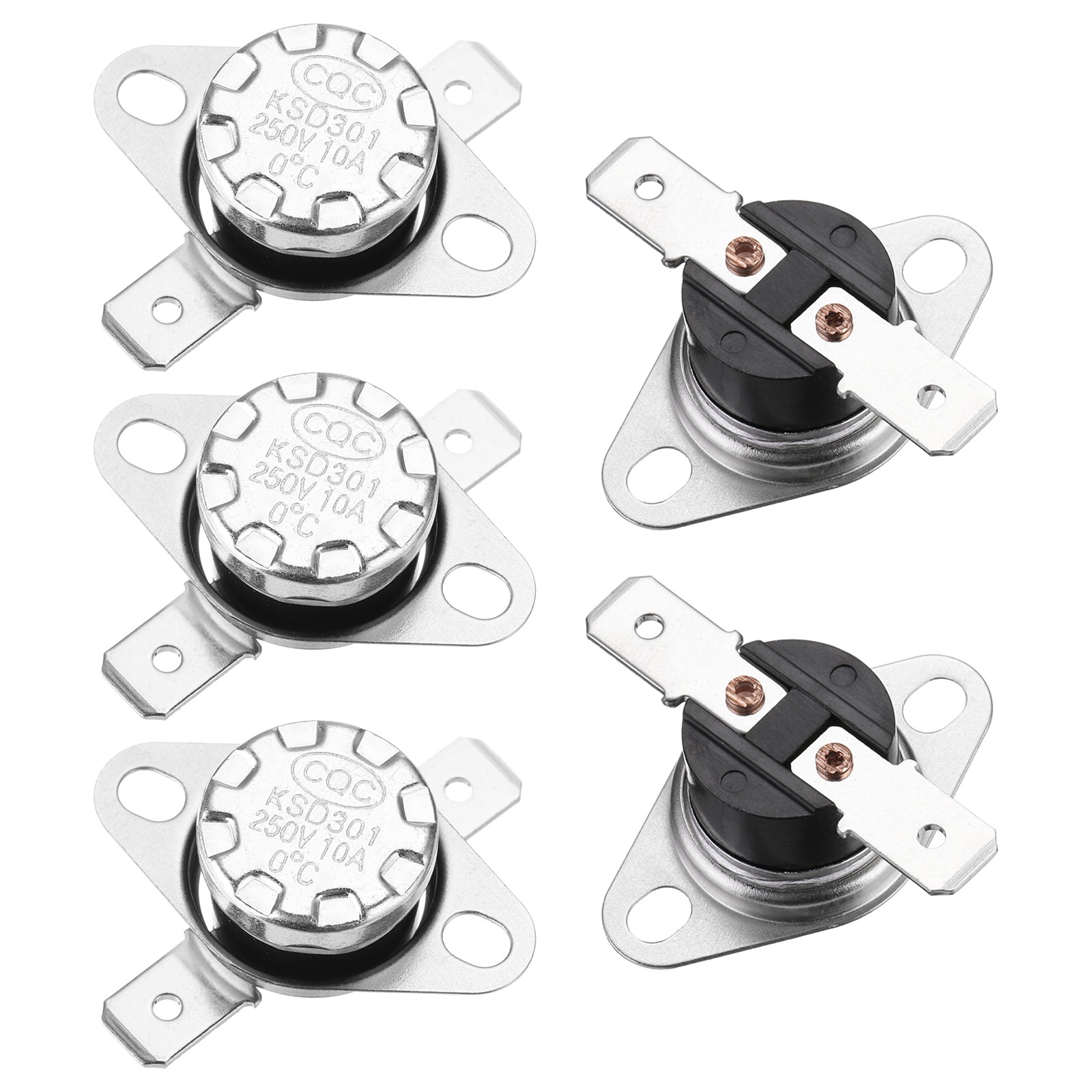 5PCS Temperature Control Switch Thermostat 0°C 10A N.C 6.3mm Pin