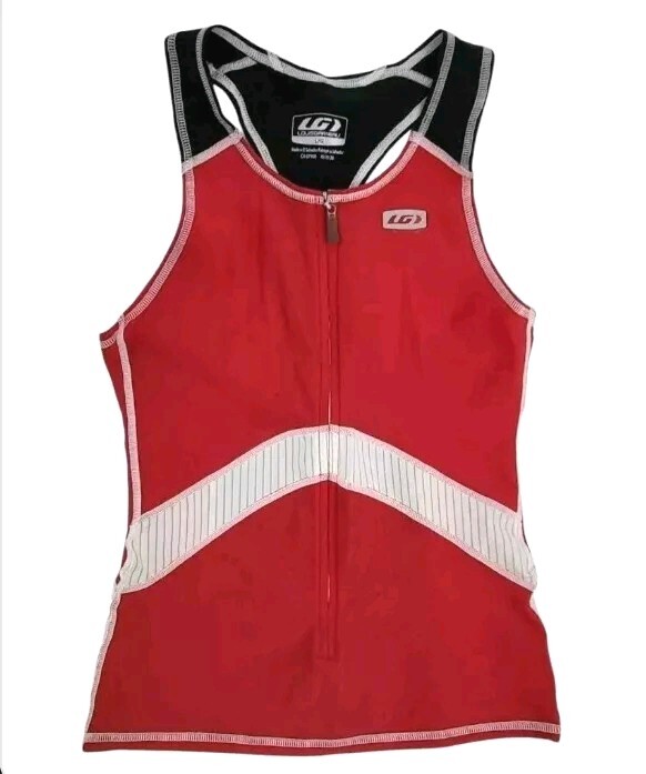 Louis Garneau Women's Pro Carbon-X Mesh Tri Top Jersey Large Red Sleeveless