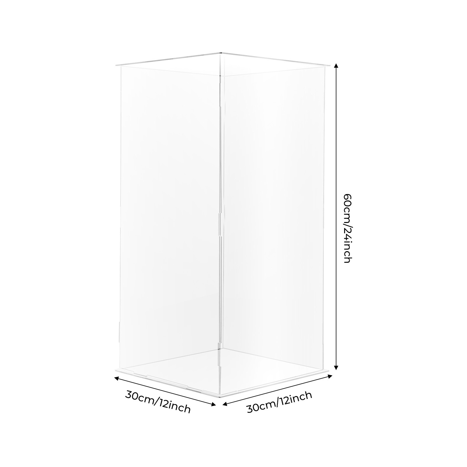 24" Large Acrylic Display Case Dustproof Clear Box Action Figures Case Organizer