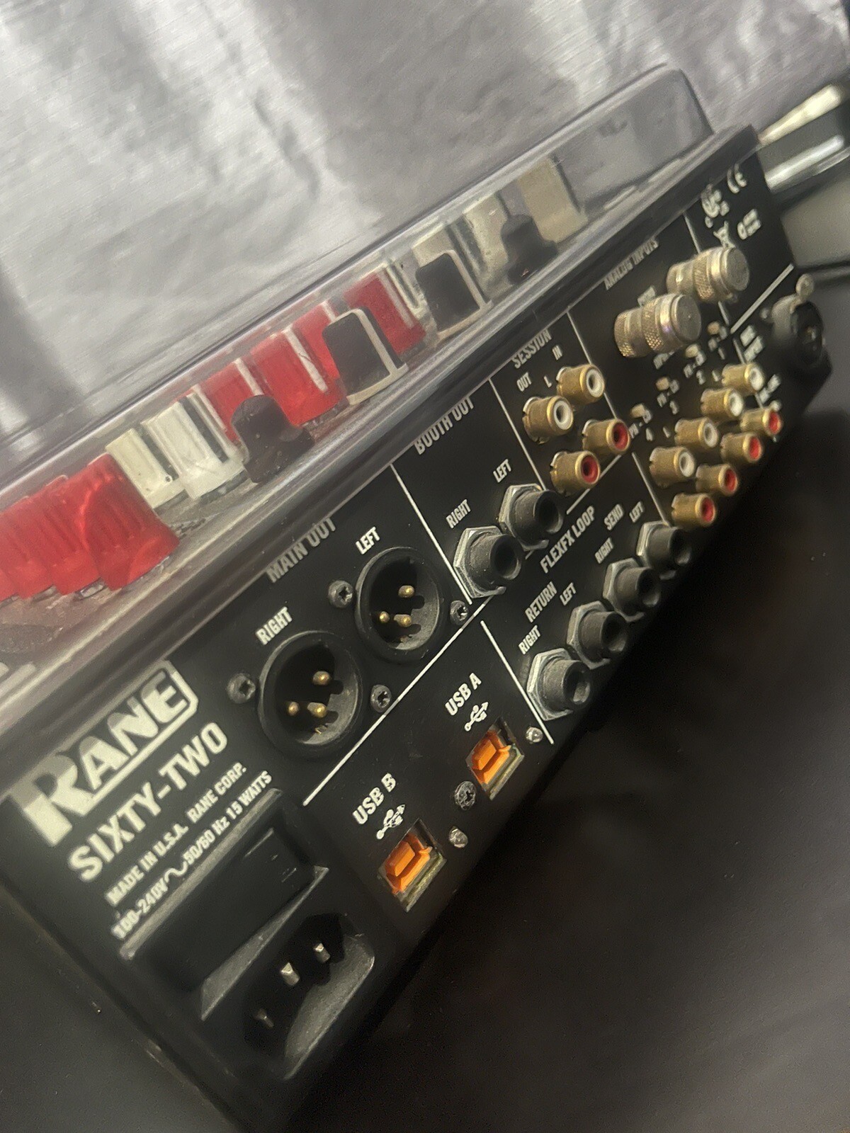 Rane 62 mixer w/Dust cover.
