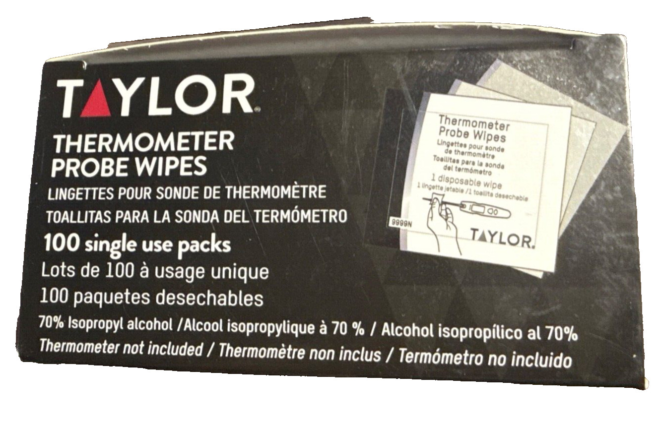 Taylor Thermometer Probe Wipes  100 Single Use Pack