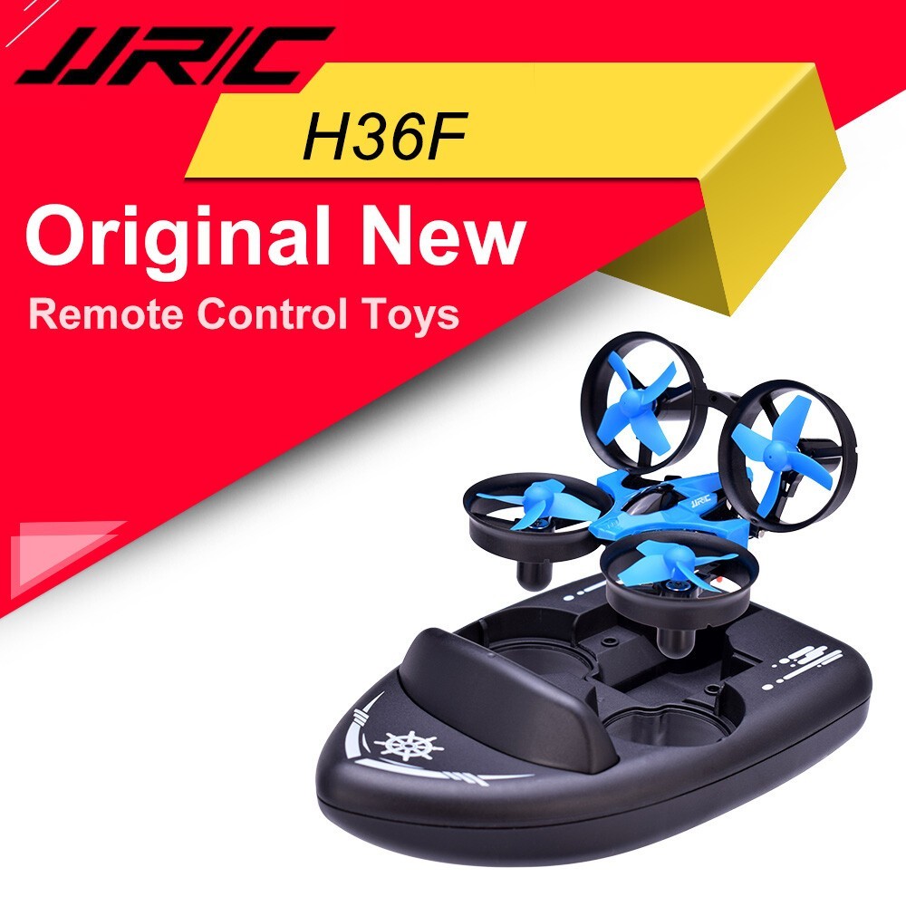 JJRC H36F 2.4G Vehicle Drone Boat Remote Control 3in1 Toy + Headless 3D Flips