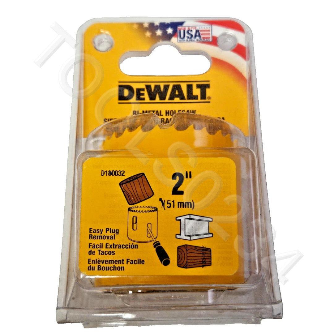 Dewalt D180032 2" Bi-Metal Hole Saw USA Made Cuts Wood and Metal