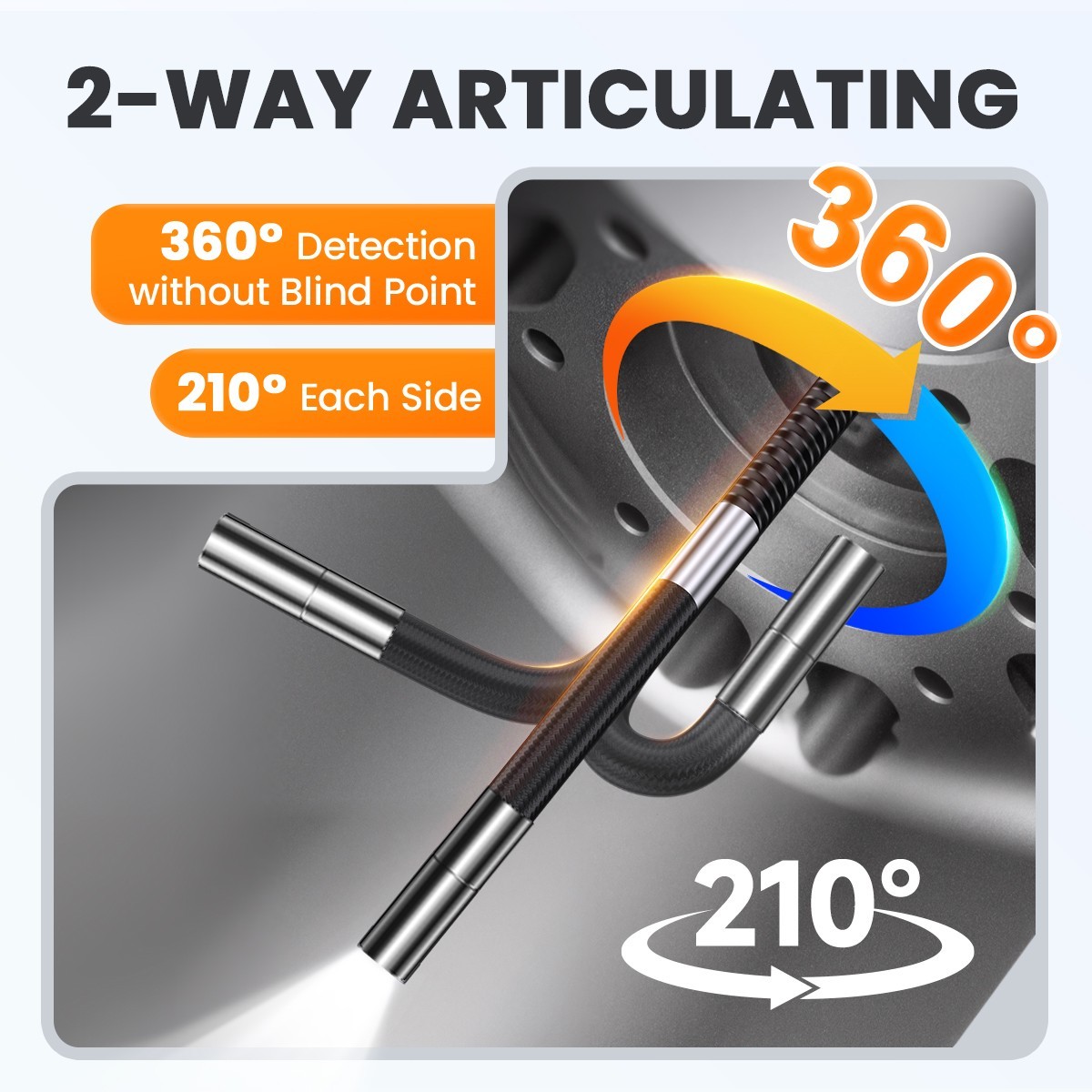 6 Leds Two-Way Articulating Borescope Camera Endoscope Inspection Camera 3.9MM