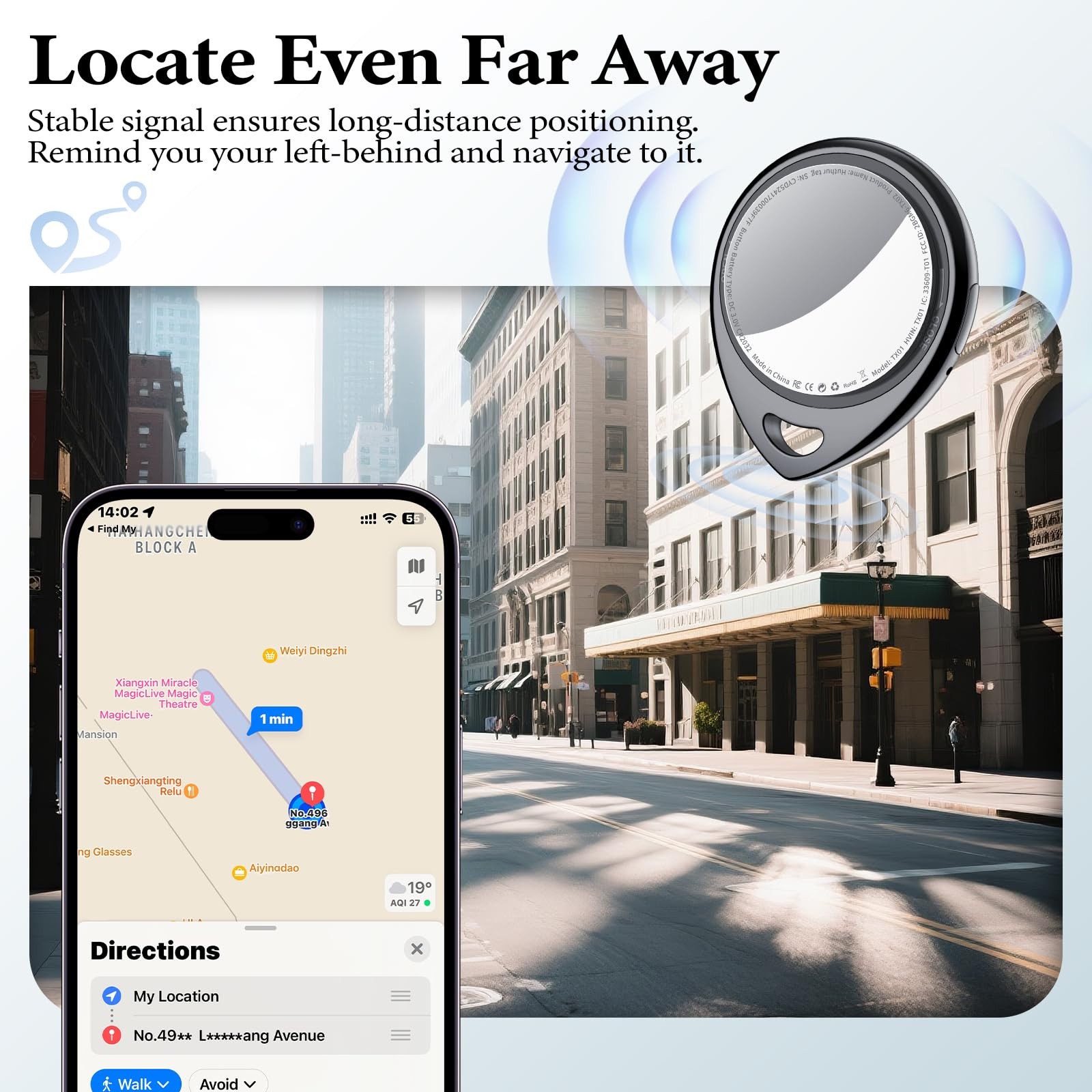 Air Tracker Tags-4 Pack Work with Apple Find My (iOS Black Glossy (4 Pack)