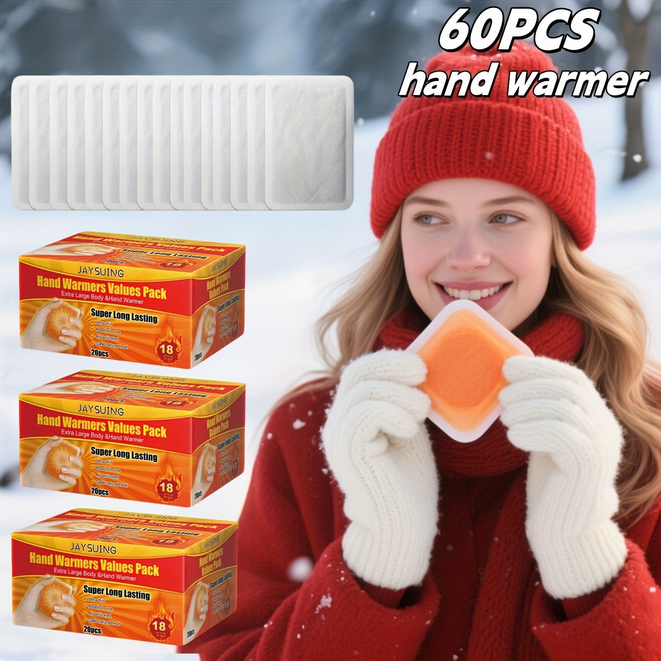 60 PCS Hand Warmer + Body SUPER Warmers 🔥 18-hour Extra Long Activation