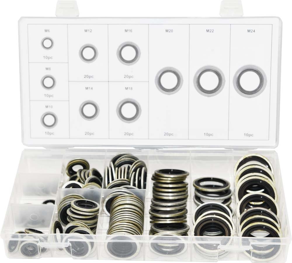 Swordfish 32241 Automotive Self-Centered Bonded Seal/Gasket Assortment, 150...