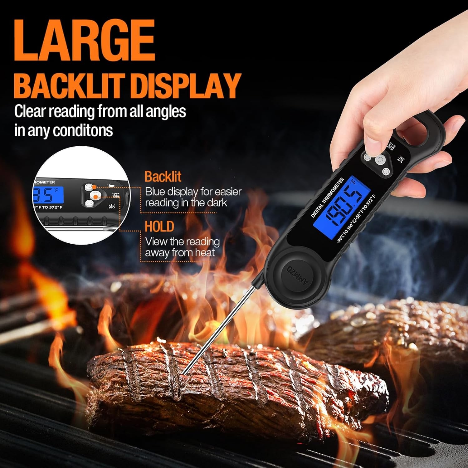 Instant Read Digital Meat Thermometer Kitchen Cooking Temperature Tool