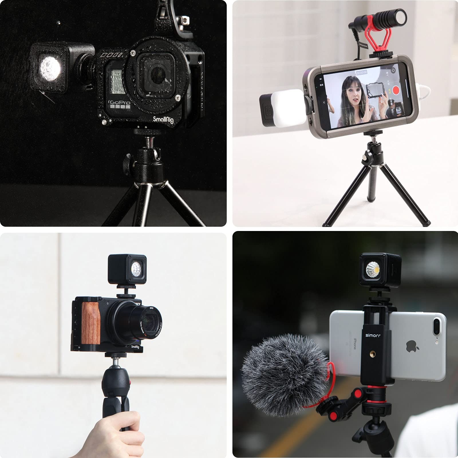SmallRig RM01 Mini LED Video Light 3 Pack, Watreproof Portable Lighting Kit w...